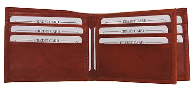 AG Wallets MENS Leather Bifold Wallet 2 Bill Slots 1 ID Flap Zipper Compartment • $17.89