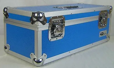 7  Singles Vinyl Record Aluminium DJ Flight Carry Case Blue Storage 300 Tough • £61.98
