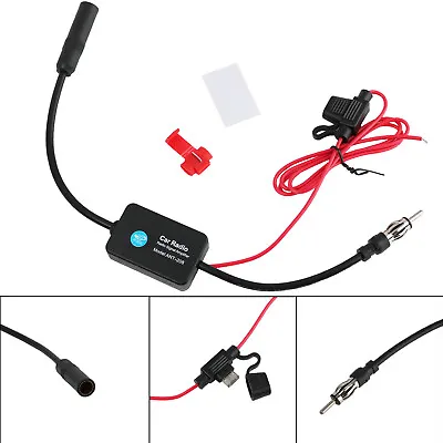 Car Auto Stereo FM&AM Radio Signal Antenna Aerial Signal Amp Amplifier Booster • £5.39