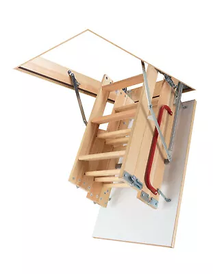 £159.98 • Buy 58cm X 92cm 4 Section Wooden Loft Ladder Insulated Hatch Attic Stairs (H 280cm)