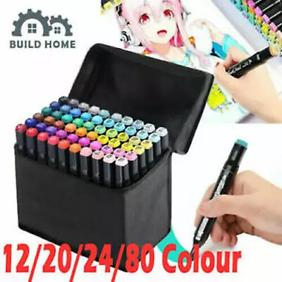 £10.99 • Buy 24/36/48 Colour Brush Pens Dual Tips Soft Fine Art Markers Drawing Watercolour