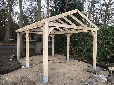 Oak Gazebo  6m X 3m Car Port Frame (no Tiles) • £4400