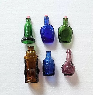 Set 6 Vintage Miniature Wheaton Bitters Poison Potion Glass Bottles • $18.95