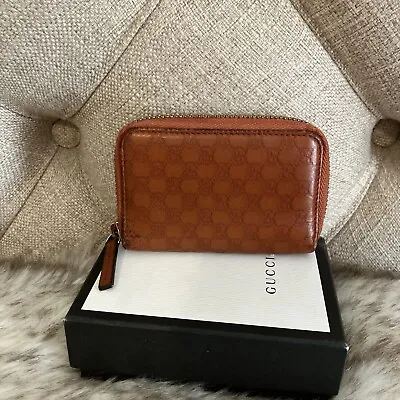 Auth GUCCI Micro Guccissima Zip Around Small Compact Key Holder Card Holder ❤️ • $199