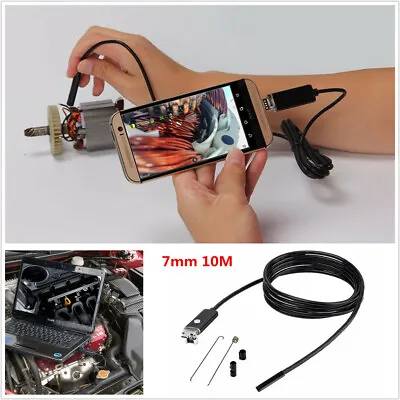 7MM 10M Endoscope HD 6Led USB Android Endoskop Inspection Camera For Car Vehicle • $24.56