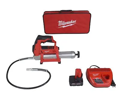 Milwaukee 2446-21XC 12V Cordless Grease Gun Kit With Battery Charger And Bag • $194.95