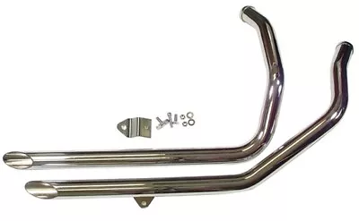 1 3/4  Chrome Drag Pipe Exhaust For 86-03 Harley Sportster XL 90002 • $89.65