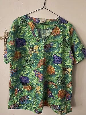 Cottonality Frog Design Scrub Shirt Size XL • $15