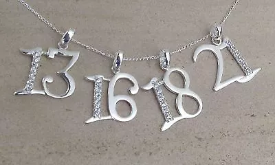 £11.95 • Buy 925 Sterling Silver 13th 16th 18th 21st Necklace Gift Boxed 16  18  20  Birthday