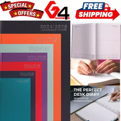 2024-2025 Academic A5 A4 Day To Page Week To View Diary School Year Hardback • £10.99