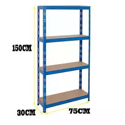 New 4 Tier 150X75X30 Heavy Duty Metal Shelving Rack Unit Garage Storage UMQ ZONE • £19.99