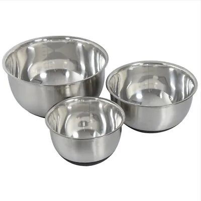 Blackmoor Set Of 3 Stainless Steel Mixing Bowls • £21.99