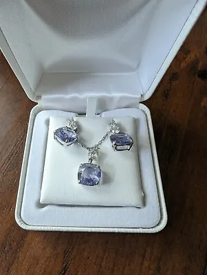 Swarovski Amethyst Crystal Earrings & Necklace Set - LOVELY!  • $19.95