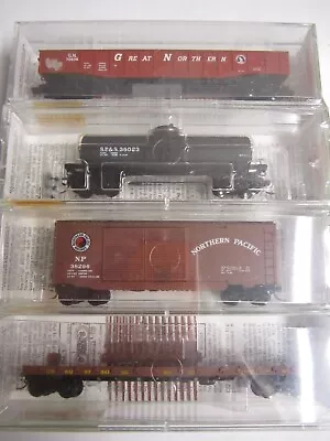 Micro Trains 23252 Bn Merger Set #5  Fallen Flags Np Sp&s Gn  Cb&q 4 Pk N • $52.95