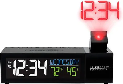 La Crosse Technology 616-12667-INT Silver Atomic Projection Alarm Clock With... • $36.14