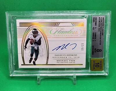 2022 Flawless Michael Vick Flawless Performances Autos /15 Gold • $240