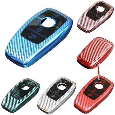 Mercedes W177 Protective Case Car Key Cover Red Chrome Carbon Look • $20.72