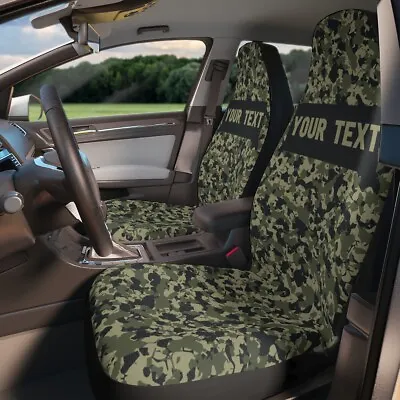 Military Car Seat Covers Custom Military Text Camouflage Print Military Green • $69.99