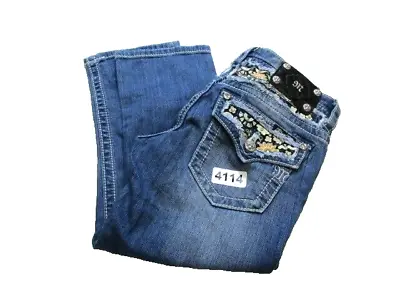 Miss Me Jeans Womens Size 27 Signature Cuffed Capri  Denim Flap Pocket Ladies • $11.27