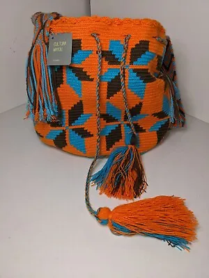 Cultura Wayuu Columbia Bucket Bag / Purse NWT Mochila Handwoven Bright Colors • $65