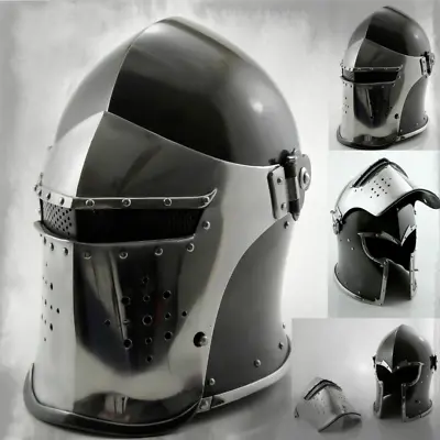 Medieval Barbuta Helmet Knights Templar Crusader Armour Helmet Medieval Sca Gift • $104.49