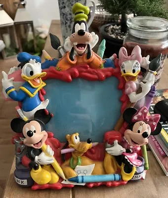 Disney Photo Frame Mickey Minnie Donald Duck Daisy Goofy Pluto Colorful Happy • £9