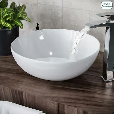 420mm Counter Top Round Bowl Basin Cloakroom Bathroom Wash Sink | Etive • £53.99