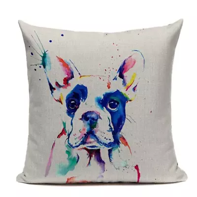 $19.16 • Buy Boston Terrier B11 Painting Artistic Cushion Pillow Cover Pet French Bulldog 