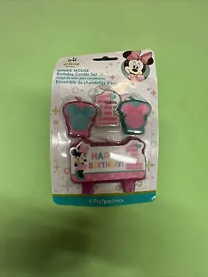 Baby Minnie Mouse 1st Birthday Mini Molded Candles 4ct Party Cake Decoration • $5