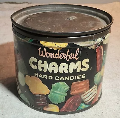 $149.95 • Buy Rare Vintage 1953 Dated Wonderful Charms Hard Candies 1 Lb. Circular Tin Canco