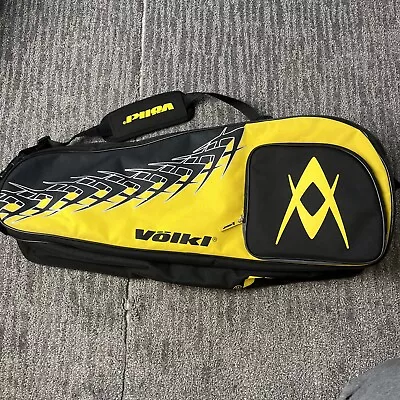 RARE Volkl Tennis Racquet Racket Yellow Black Tennis Bag Backpack Carrying Case • $35