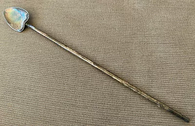 1 Mint Julep Heart Spoon Silverplate Straw Silver Plate Italy PM Italian Vintage • $8.69