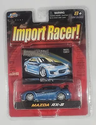 Jada Import Racer Mazda RX-8 Blue Car NEW Factory Sealed W/ Card Die Cast!       • $24.95