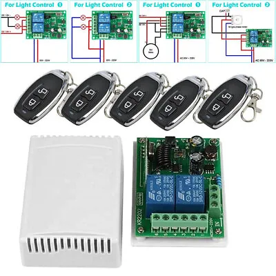 Garage Doors Wireless Transmitter + Receiver Kits Remote Control Switch Relay UK • £17.79