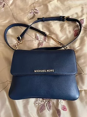 Michael Kors Crossbody Navy Leather Handbag Chain • $35