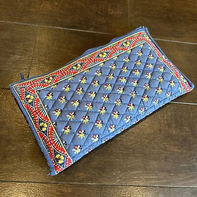 Vintage Vera Bradley Blue Red Floral Pouch Travel Cosmetic Rare • $27.29