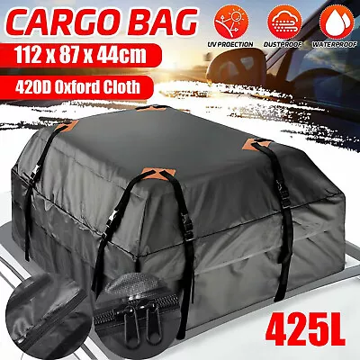 Waterproof Cargo Bag Car Roof Cargo Carrier Universal Luggage Bag Storage 420D • $41.36