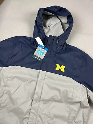 COLUMBIA Michigan Wolverines Men’s Glennaker Storm Jacket Waterproof Sz S NWT • $55