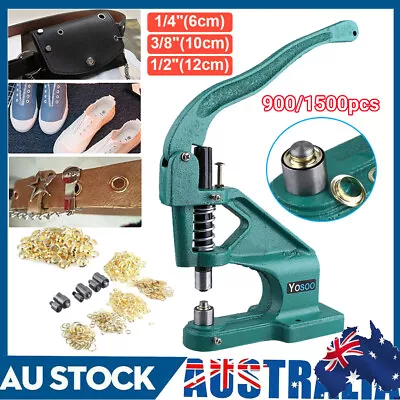 900/1500 Grommet Eyelet Hole Punch Machine Hand Press Banner + 3 Dies 6/9/12mm • $51.99