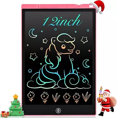 12 Inch PINKCAT LCD Writing Tablet Magnetic Colourful Screen Drawing Board • £6.99