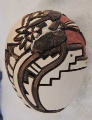 $138.75 • Buy Super Vintage 'hopi' Carved Kachina 'egg' Seed Pot-sgnd 'carla Nampeyo 1991'