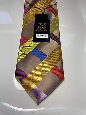 Nwt Verse 9 Multi Color Geometric Style Print Silk Designs Neck Tie & Hanky • $24.99