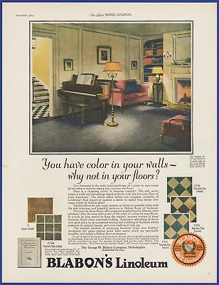 Vintage 1925 BLABON Linoleum Flooring Home Décor Ephemera 20's Print Ad • $11.21