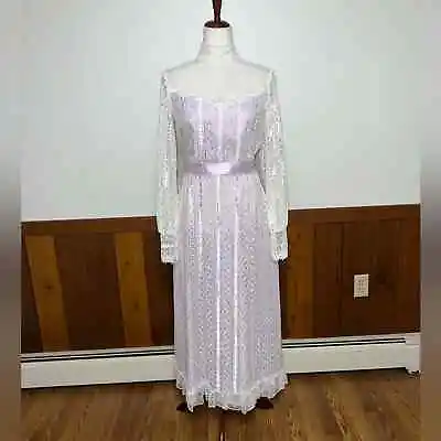 Pristine Vintage 1970s Dance Allure Lace Gown! • $89