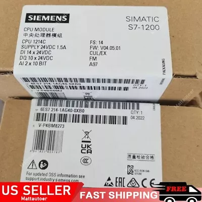 $219.99 • Buy New SIEMENS 6ES7214-1AG40-0XB0  6ES7 214-1AG40-0XB0 S7-1200 CPU 1214C CPU Module