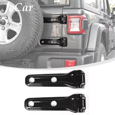 Carbon Fiber Tailgate Door Spare Tire Hinge Cover Trim For Jeep Wrangler JL 18+ • $40.69