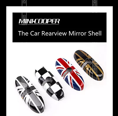 Union Jack Uk Checkered Rear ViewMirror Caps Covers For Mini Cooper/Countryman • $31.14