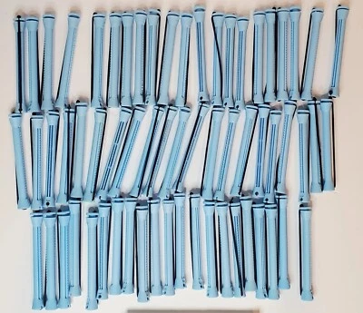 $9.99 • Buy Perm Rods Hair Rollers Elastic Band Closure Blue 3” Curlers W/ Home Perm Papers