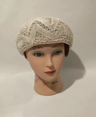 1940s Marche' Exclusive Vintage Designer Ladies Bidded Hat Size S/M • $43.19