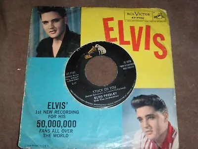 RARE $80 Book Elvis Presley 45 & Picture Sleeve   Stuck On You   RCA Victor 1960 • $5.99